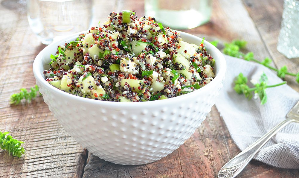 Salade de Quinoa, Concombre, Feta et Fines Herbes